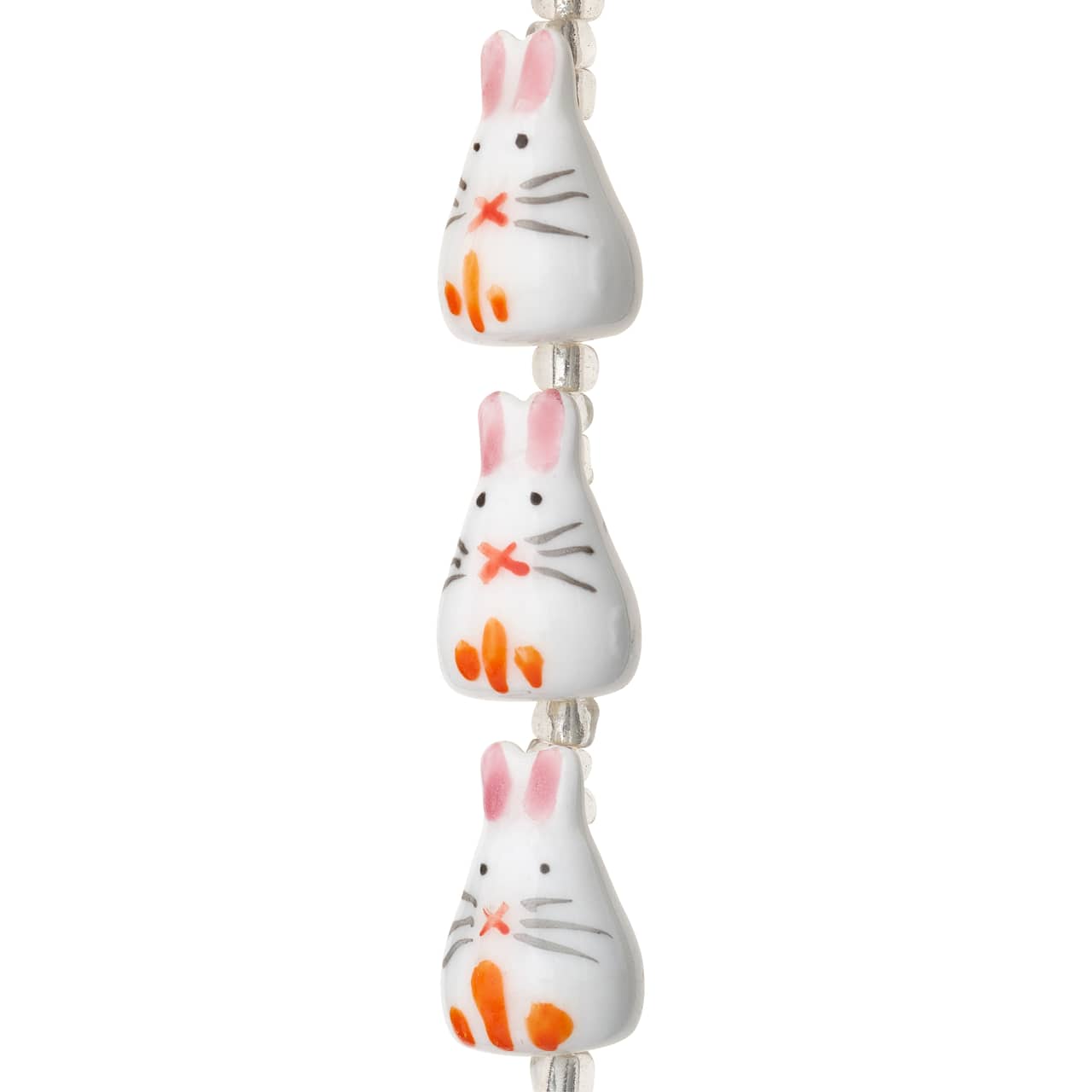 12 Pack: White Rabbit Ceramic Beads, 19mm by Bead Landing™